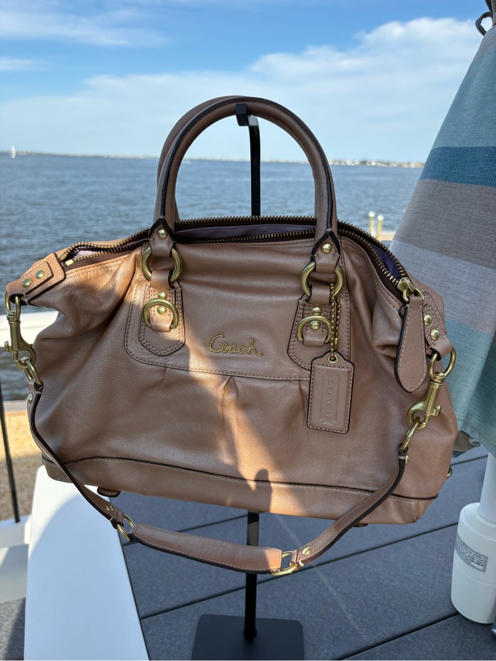 Coach | Ashley Leather Satchel Bag in Rose Gold